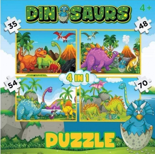 Dinosaurs 4-in-1 Multi Puzzle (35, 48, 54 & 70pc)